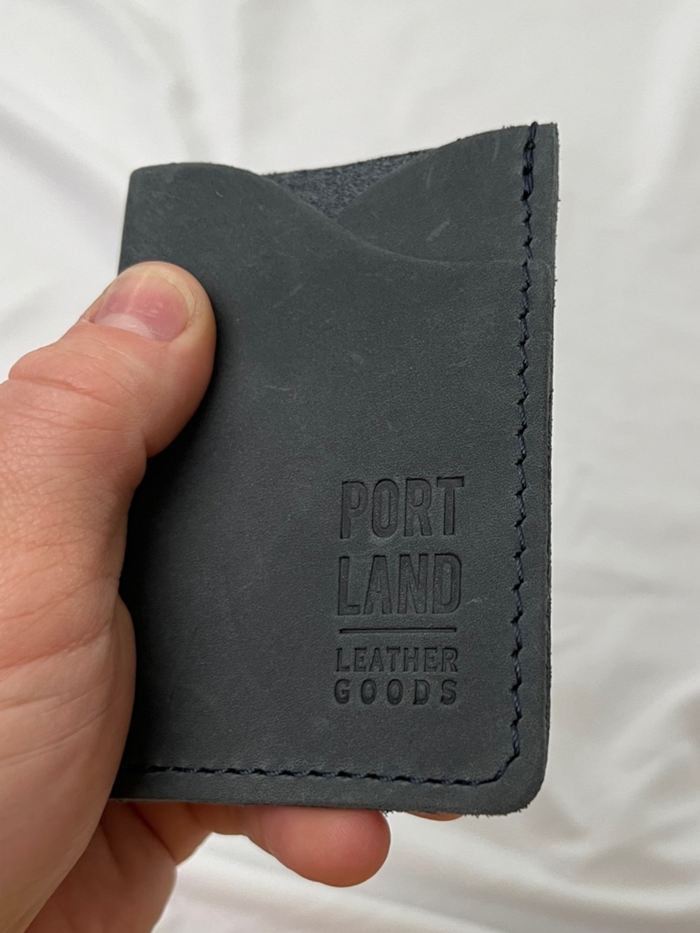 Portland Leather Dark Gray Minimalist Card Holder - Picture 5 of 5